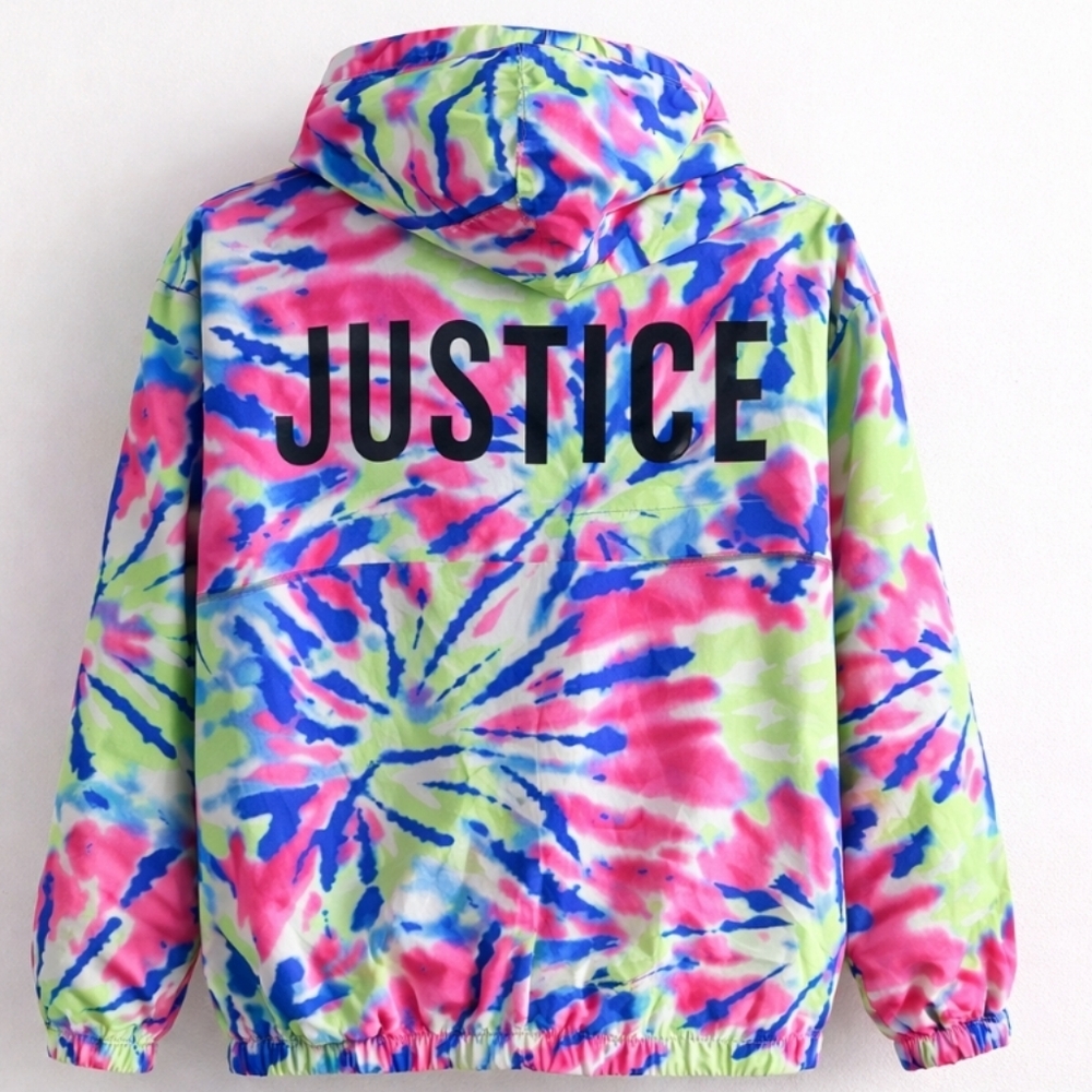 ⭐️ Host Pick ⭐️Justice | Tie-Dye Colorful Hooded Raincoat - Picture 4 of 8